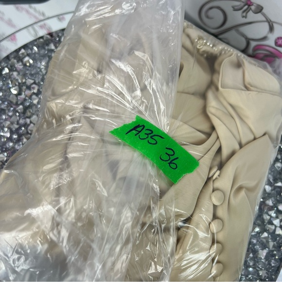 Meshki dress formal long sequins gold shiny shimmer luxe Cream Elegant Dress - Picture 10 of 15